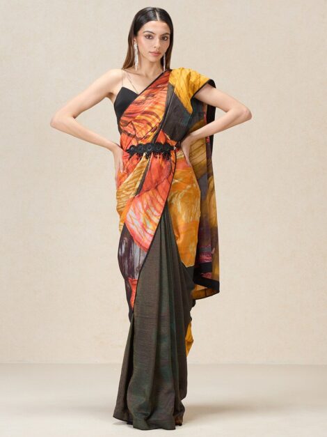 Abstract Printed Liva Saree